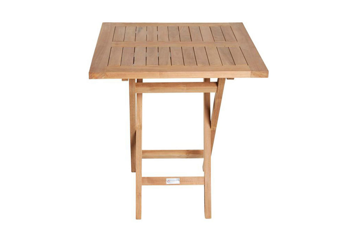 GARTENKLAPPTISCH Ela 60x60x75cm, Holz, Natur - Naturfarben/Teakfarben, Holz (60/60/75cm) - dasmöbelwerk