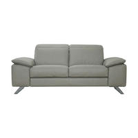 2-SITZER Sofa Genius Echtleder Perlgrau - Hellgrau, Leder/Metall (180/80/104cm)
