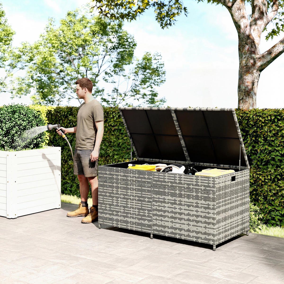 KISSENBOX DE-13708 650 Liter mit wasserdichtem Reißverschlussfutter - Grau, Metall (75/74/150cm) - ComfortXL