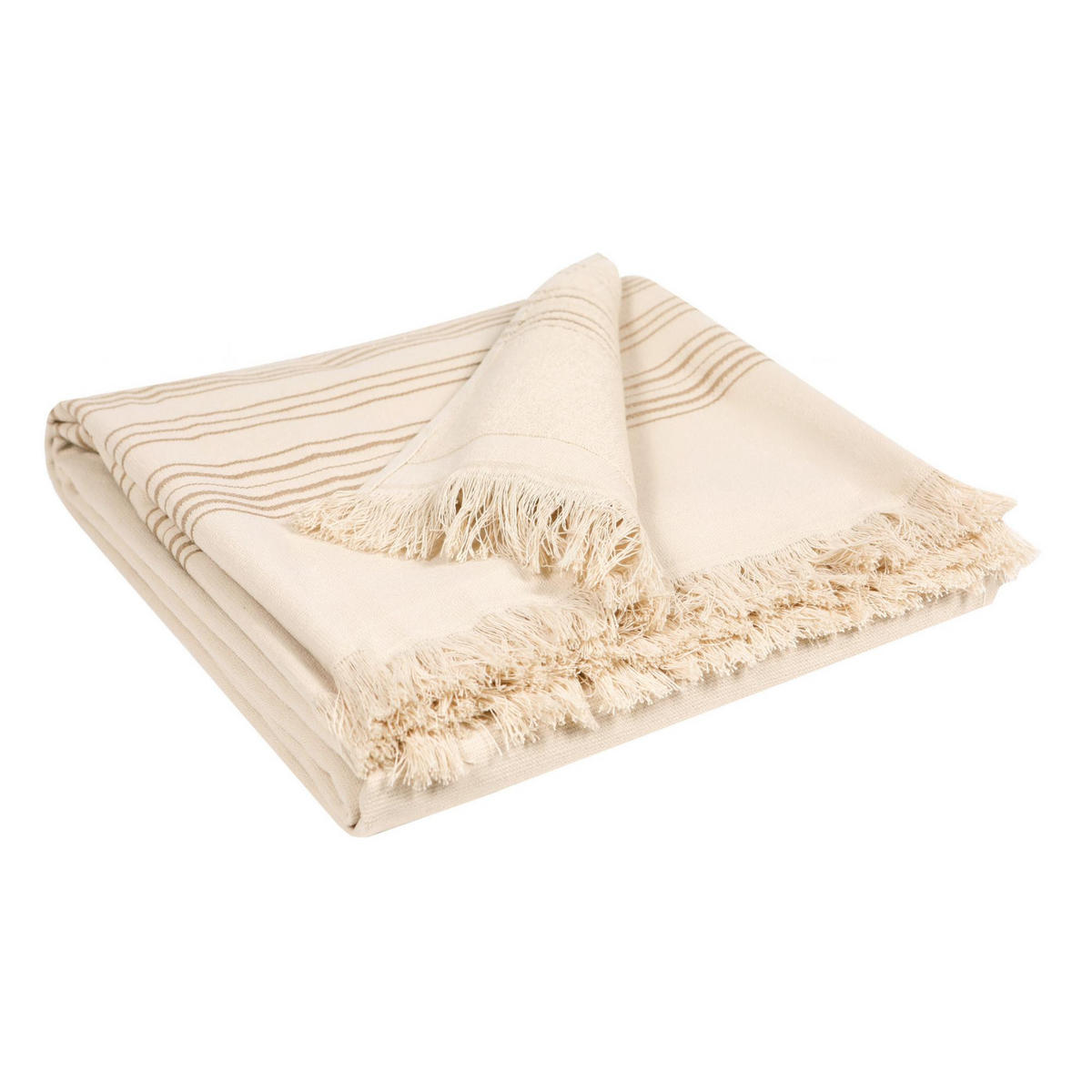 HAMMAM-TUCH Cancun leinen 90 x 180 cm - Braun, Textil (90/180cm) - Vivaraise