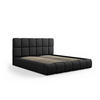 BETT mit Bettkasten und Kopfteil Bellis aus Chenille-Stoff schwarz 160x200cm - Schwarz, Textil (160/200cm) - Micadoni