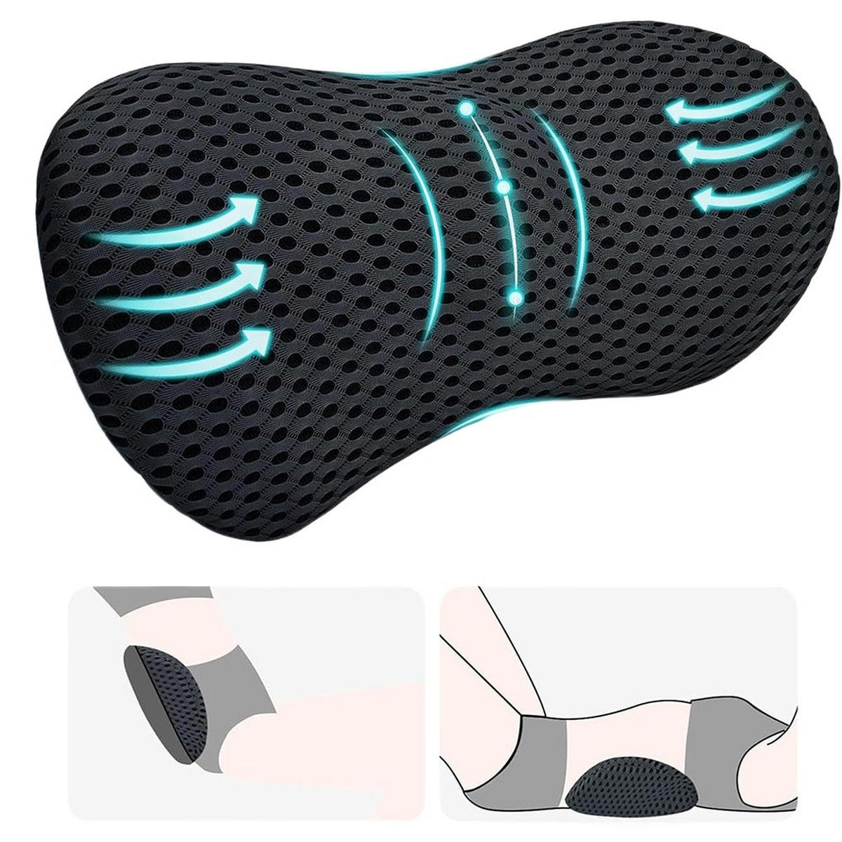 RÜCKENKISSEN Aus Memory-Schaum,46x23x11cm - Blau, Textil (20/30cm)