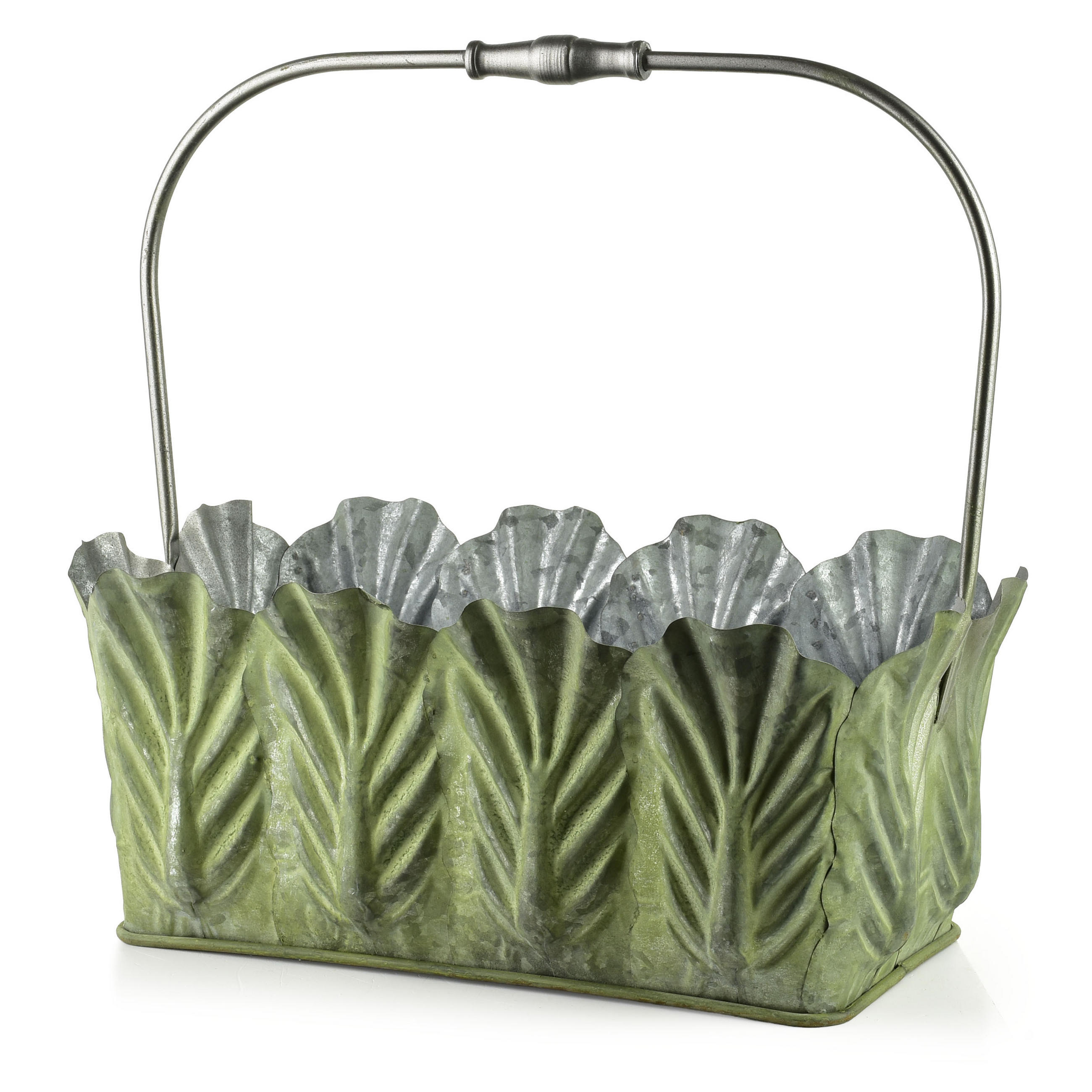 BLUMENTOPF Marina Grün 40/24/17 cm Metall - Grün, Metall (24/17/40cm) - Mondex