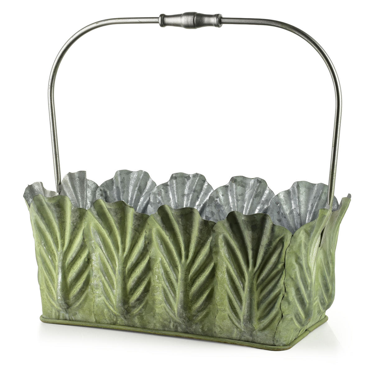 BLUMENTOPF Marina Grün 40/24/17 cm Metall - Grün, Metall (24/17/40cm) - Mondex