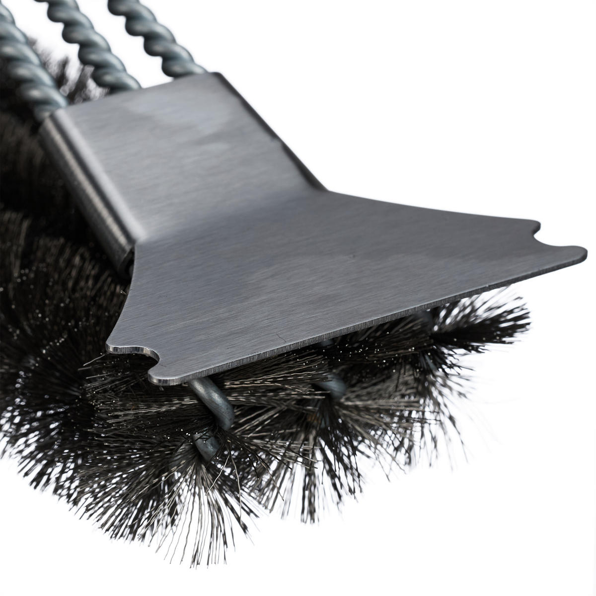 2xGRILLBÜRSTE - Schwarz, Kunststoff/Metall (7cm) - Relaxdays