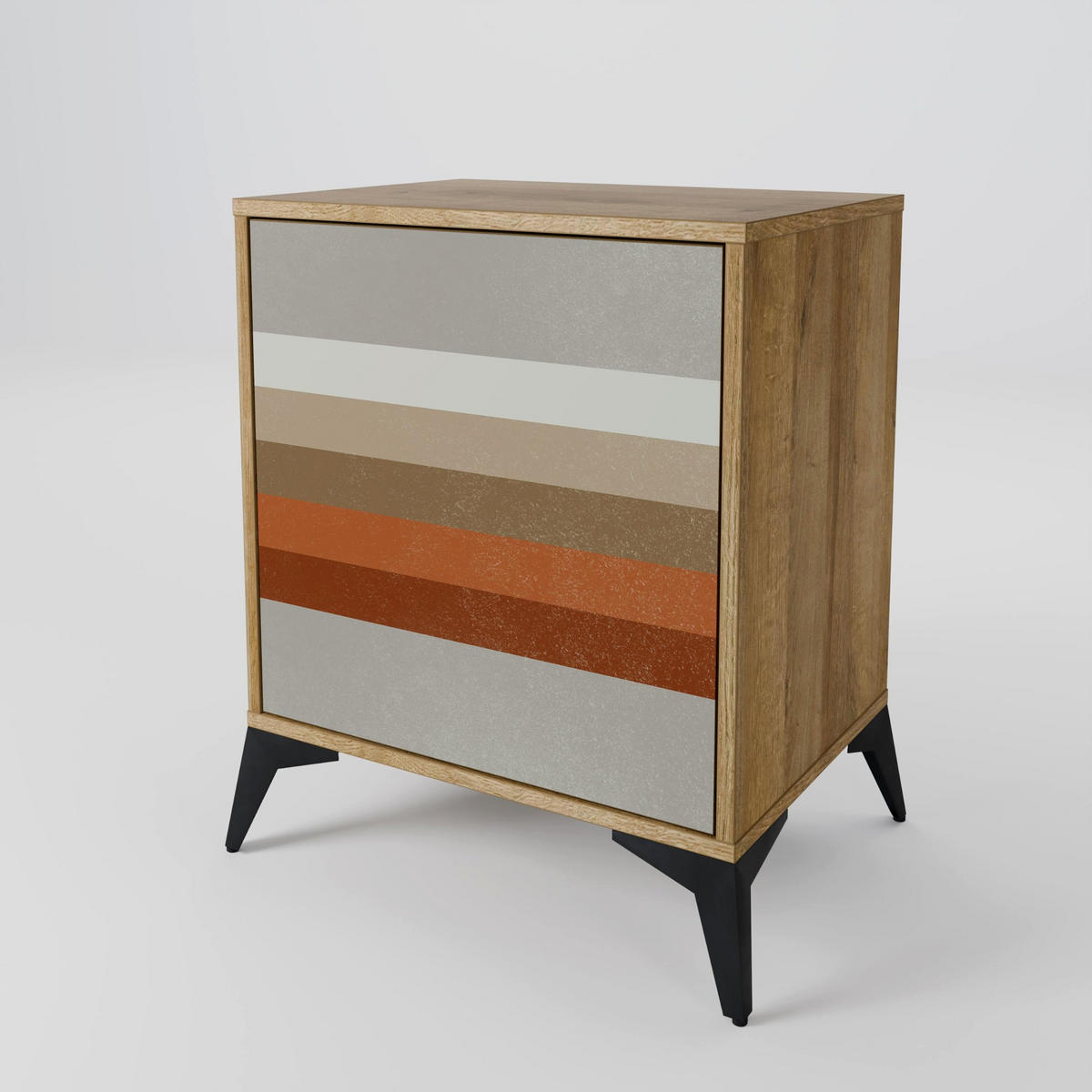 SIDEBOARD PECULIAR TRAIL, Eichefarben, 57,5x42x75,5 cm, Goldfarbene Metallfüße - Eichefarben/Goldfarben, Holzwerkstoff/Metall (57.5/75.5/42cm) - SpaceRebels