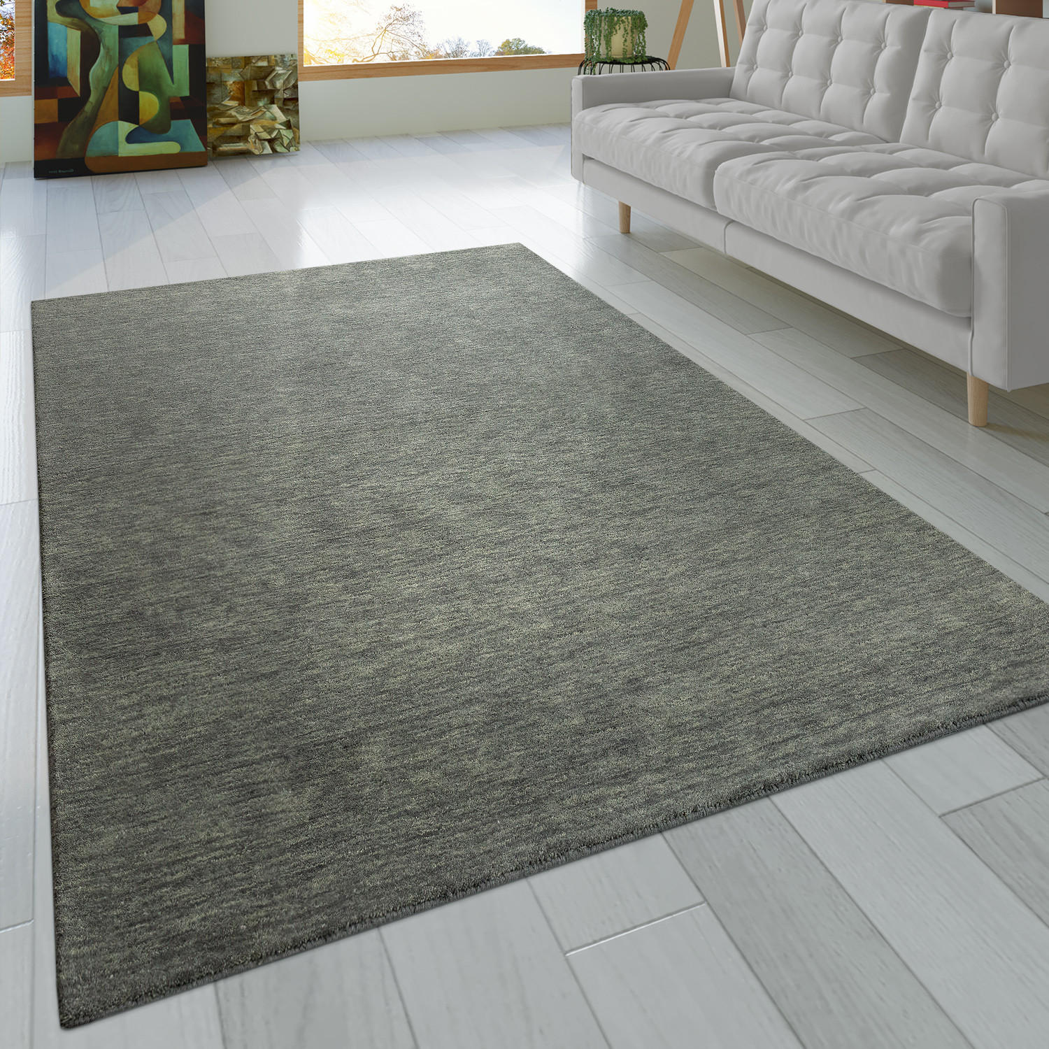 HOCHFLORTEPPICH 120/170 cm Atlas 100 - Grau, Textil (120/170cm) - Paco Home