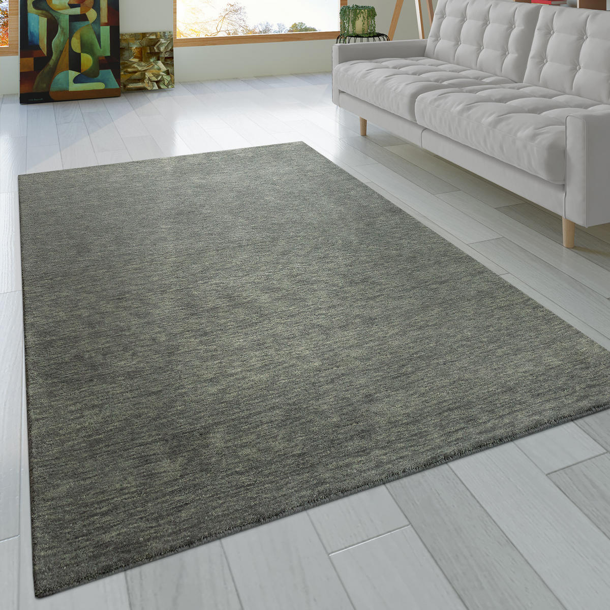 HOCHFLORTEPPICH 80/150 cm Atlas 100 - Grau, Textil (80/150cm) - Paco Home