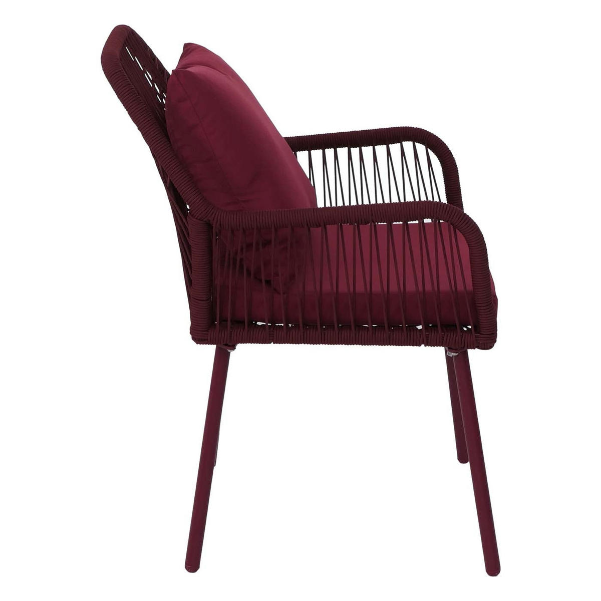 GARTENSTUHL 2er-Set 81x54x62cm Bordeaux - Bordeaux, Metall (54/81/62cm) - PROREGAL