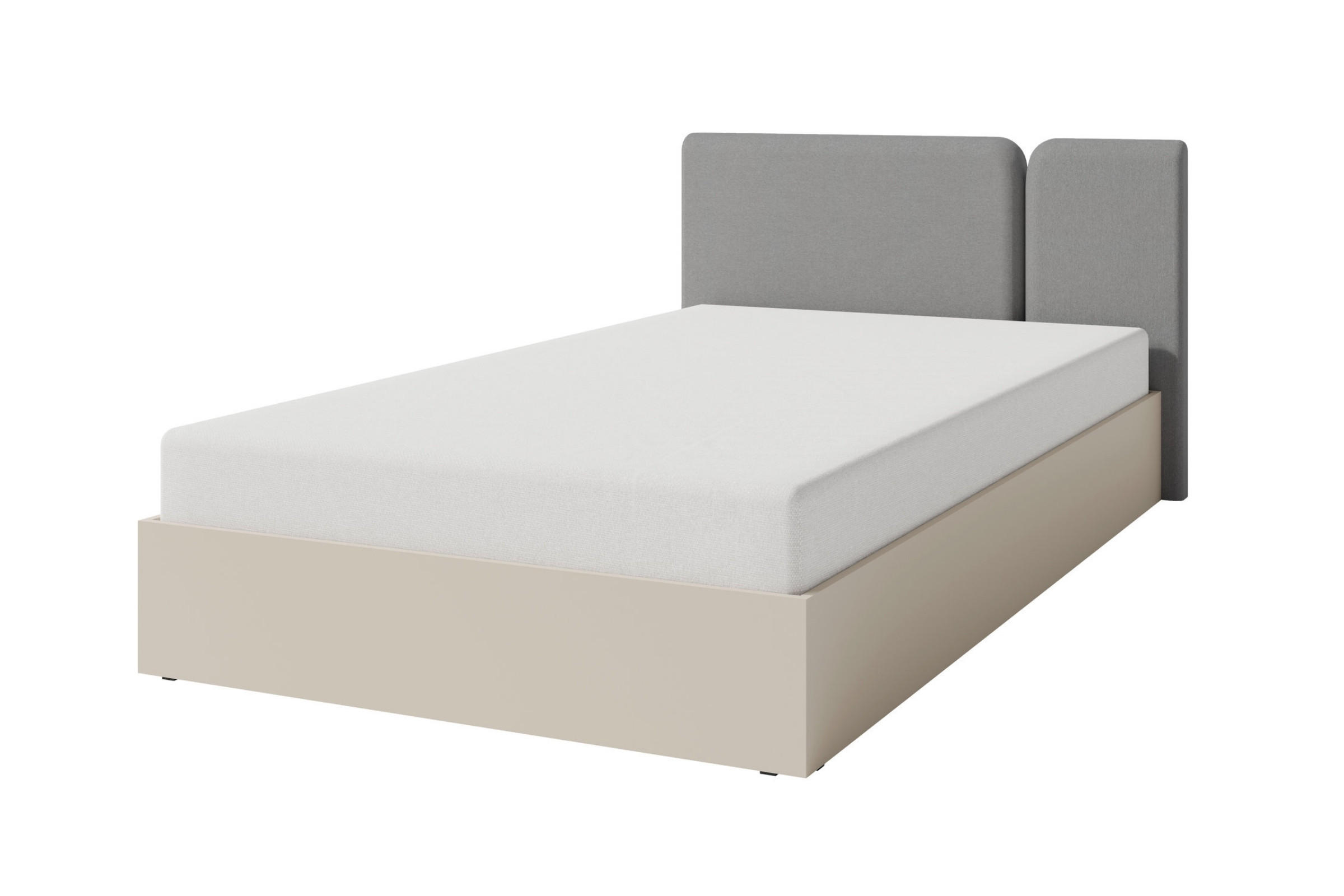 JUGENDBETT LIBU 14 120/200 in Sandbeige / Geölte Eiche - Eichefarben/Beige, Holzwerkstoff (120/200cm) - Deine Möbel 24