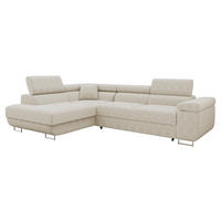 ECKSOFA Torezio Cord, Seite: Links - Beige, Holz/Textil (274/203cm) - MIRJAN24