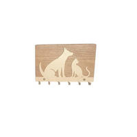 SCHLÜSSELHALTER Celine, goldenes Metall und geölte Eiche, 4/20/13 cm - Eichefarben/Goldfarben, Holz (13/4/20cm) - WOODEK