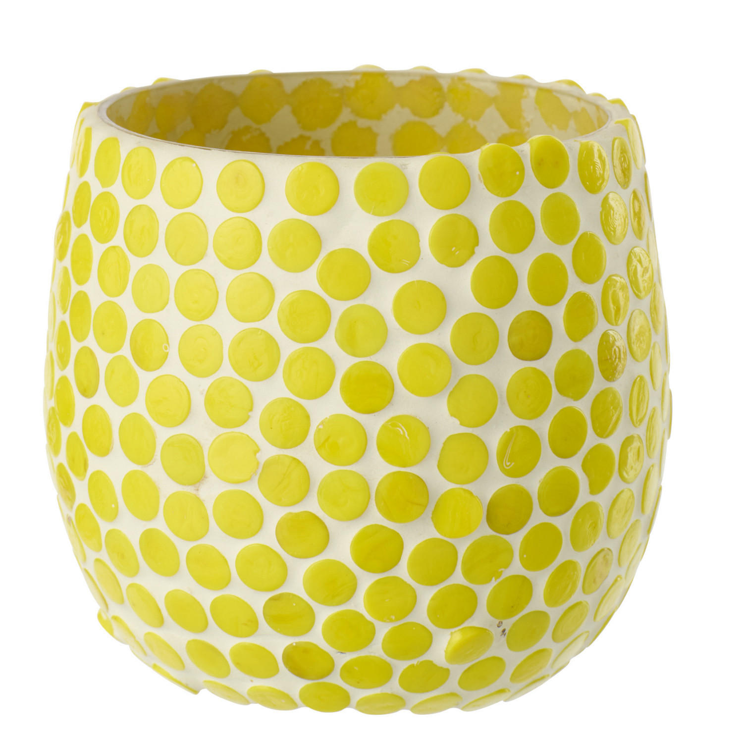 KERZENSTÄNDER MOSAIK Gelb - Gelb, Glas (9.5/9cm) - J-Line