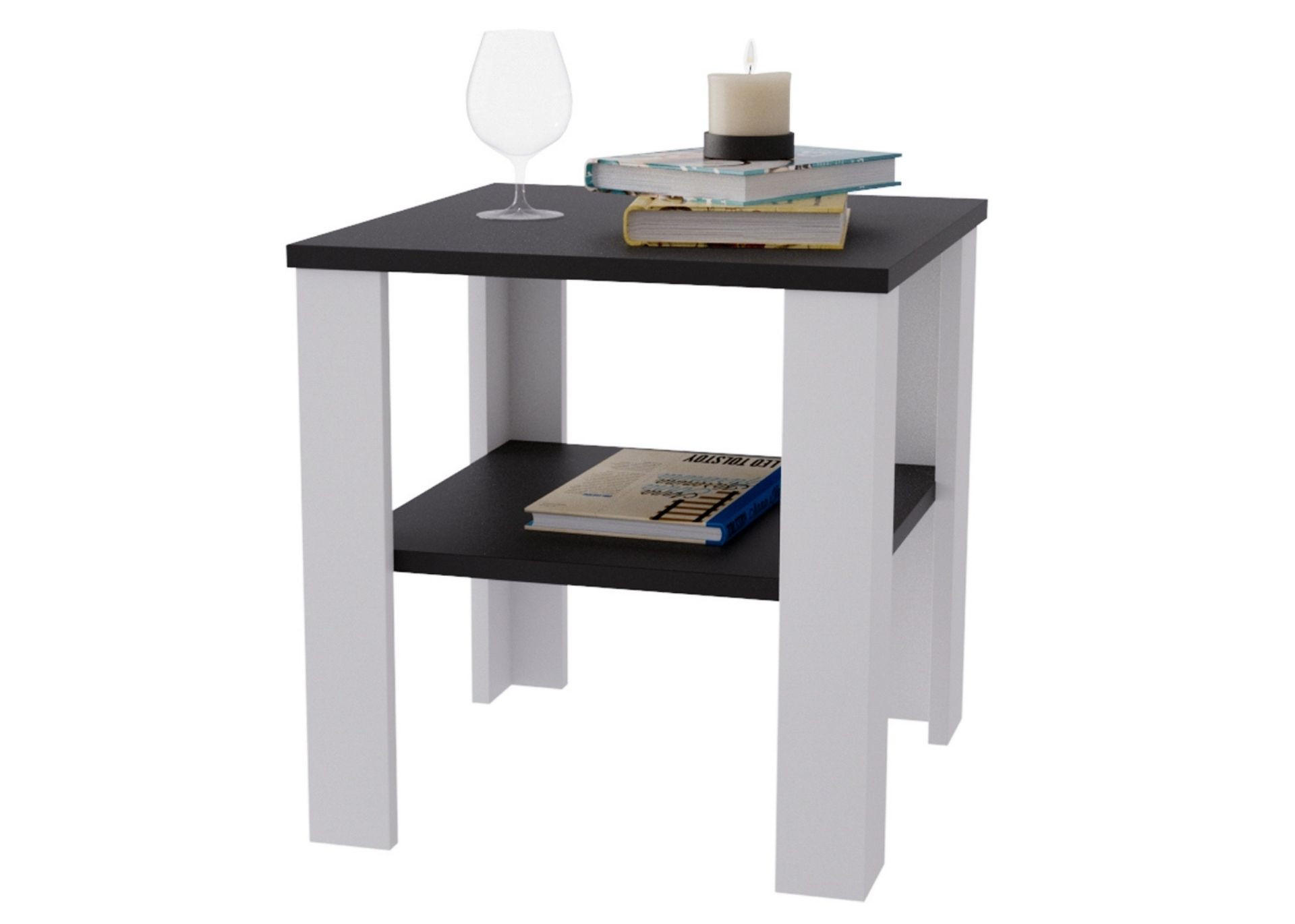 COUCHTISCH Lara53 53/47/53 - Schwarz/Weiß, Holzwerkstoff (53/53/47cm) - RAUMHIRSCH FURNITURE