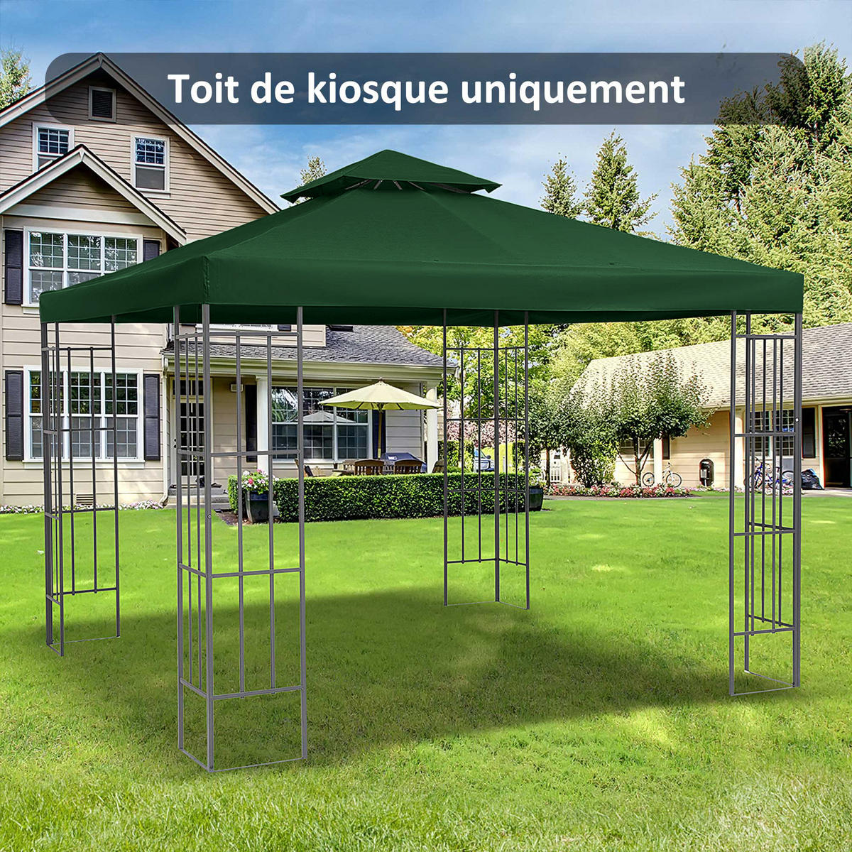 ERSATZDACH für Gartenpavillon DE-12563 3x3 m Dunkelgrün - Grün, Textil (300/1/300cm) - ComfortXL
