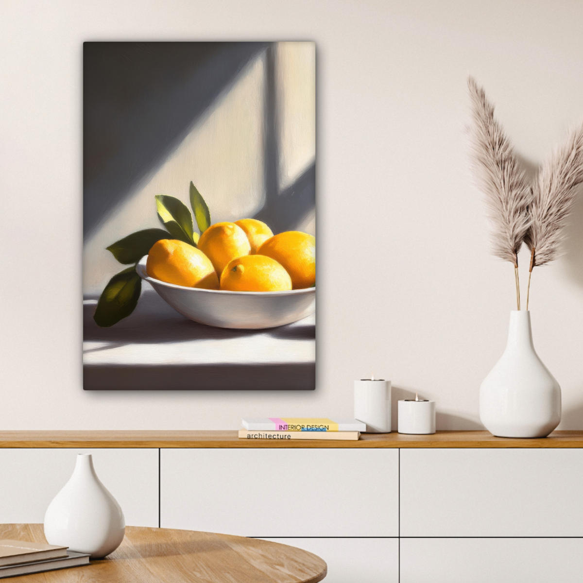 LEINWANDBILD Zitronen - Stilleben - Gelb 60x90 cm - Gelb, Textil (60/90cm) - MuchoWow