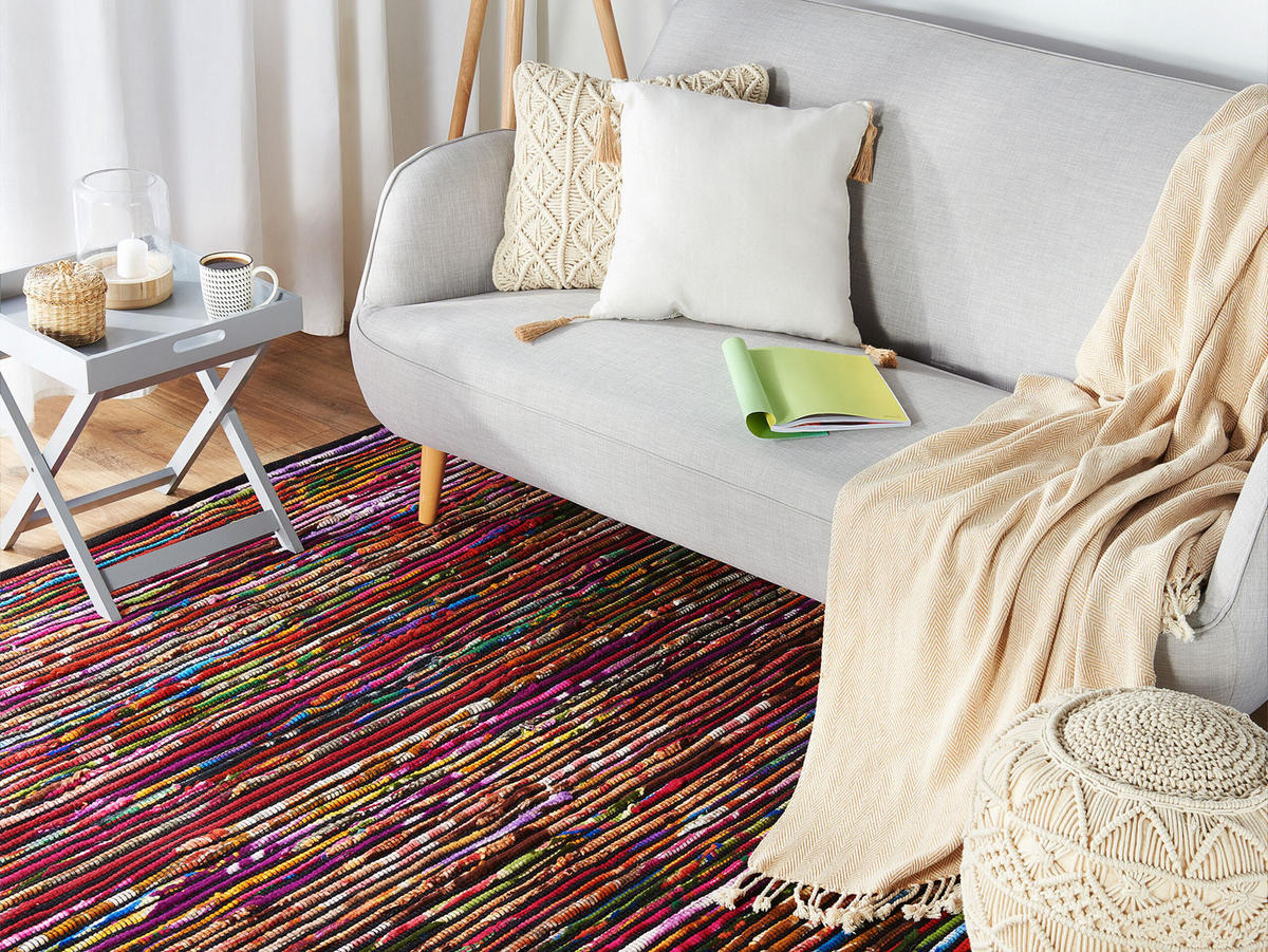 TEPPICH Bartin geflochten 230/160 - Multicolor, Kunststoff (160/230cm) - Beliani