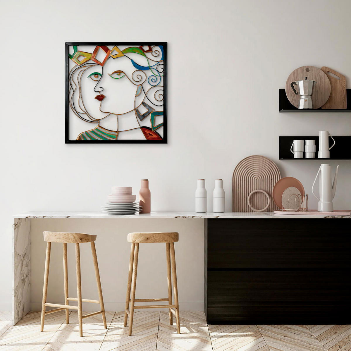 METALLBILD Bunt 60/60 cm - Multicolor, Metall (1.48/60cm) - KUNSTLOFT