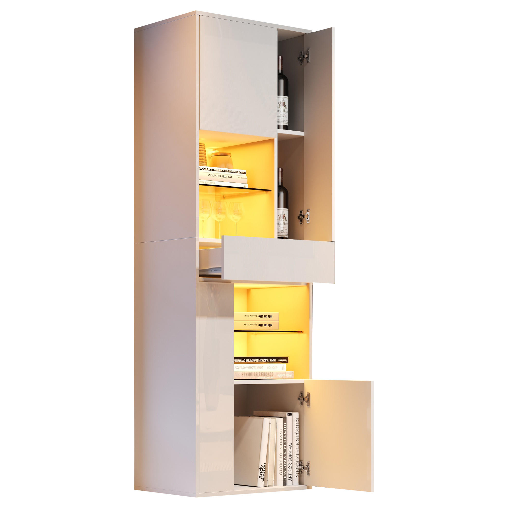 Ivmeu Vitrine Weiß 55x170x38 cm