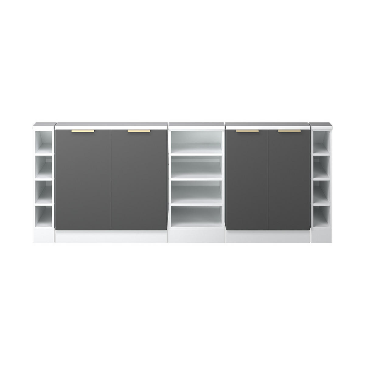 ŠATNÍ SESTAVA PRO ŠIKMÉ STŘECHY Rion Antracitově zlatý - antracitová, kompozitní dřevo (210/81.6/46cm) - Vicco