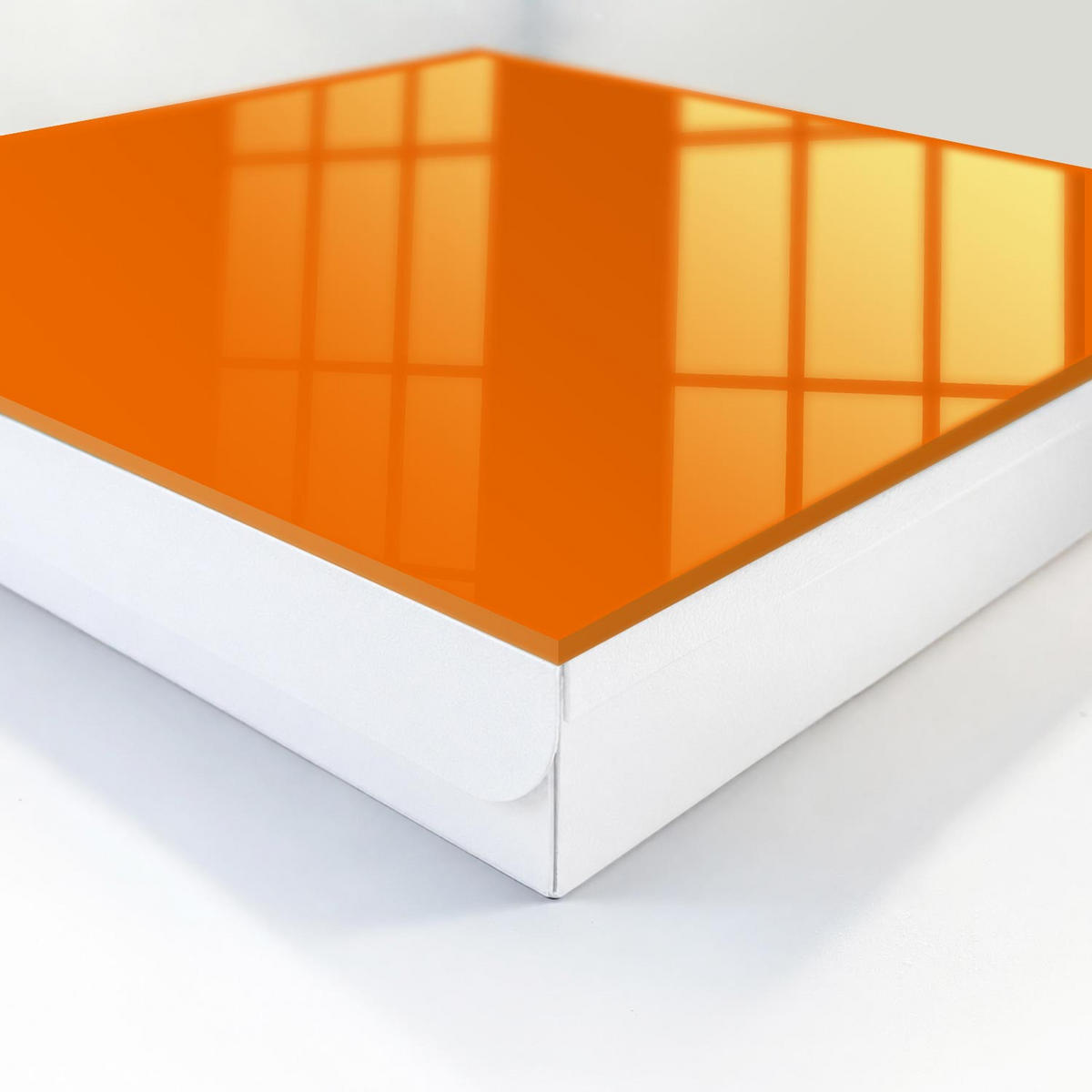 SCHLÜSSELBOX Weiß 30x30 cm – Türöffnung nach rechts - Kräftiges Orange - Orange, Metall (30/30/5cm) - TULUP