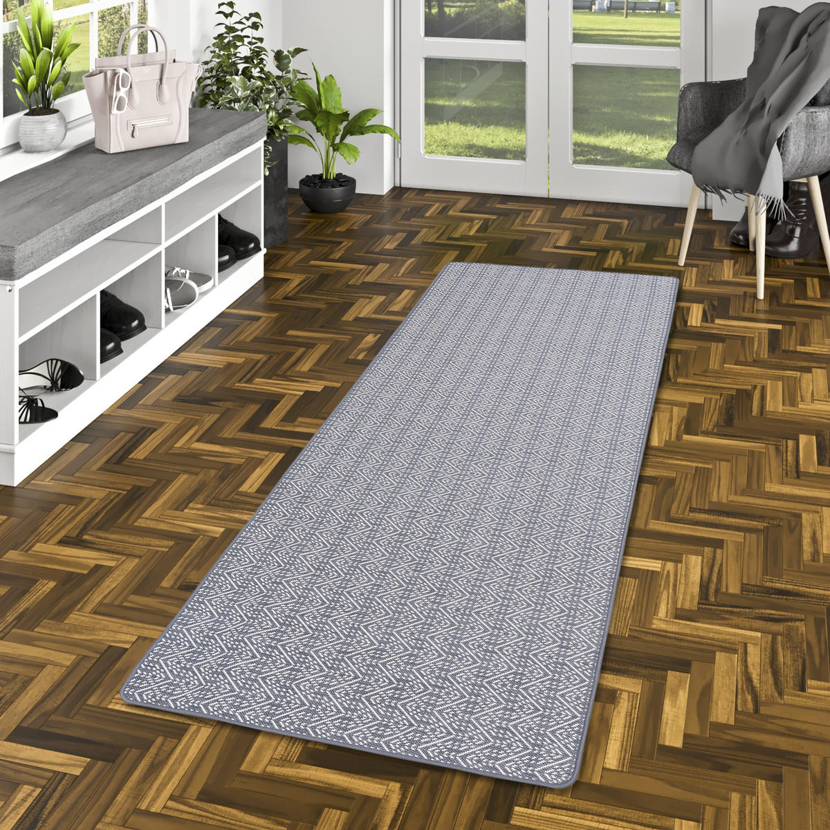IN- UND OUTDOOR TEPPICH LÄUFER BEIDSEITIG CAPE COD - Anthrazit, Textil (80/240cm) - Snapstyle