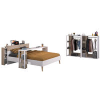 JUGENDZIMMER Aalborg 13a in Weiß und Japanischer Eiche 5 teilig von Parisot Kinderzimmer Komplett Set - Weiß, Holzwerkstoff (120/200/80cm)