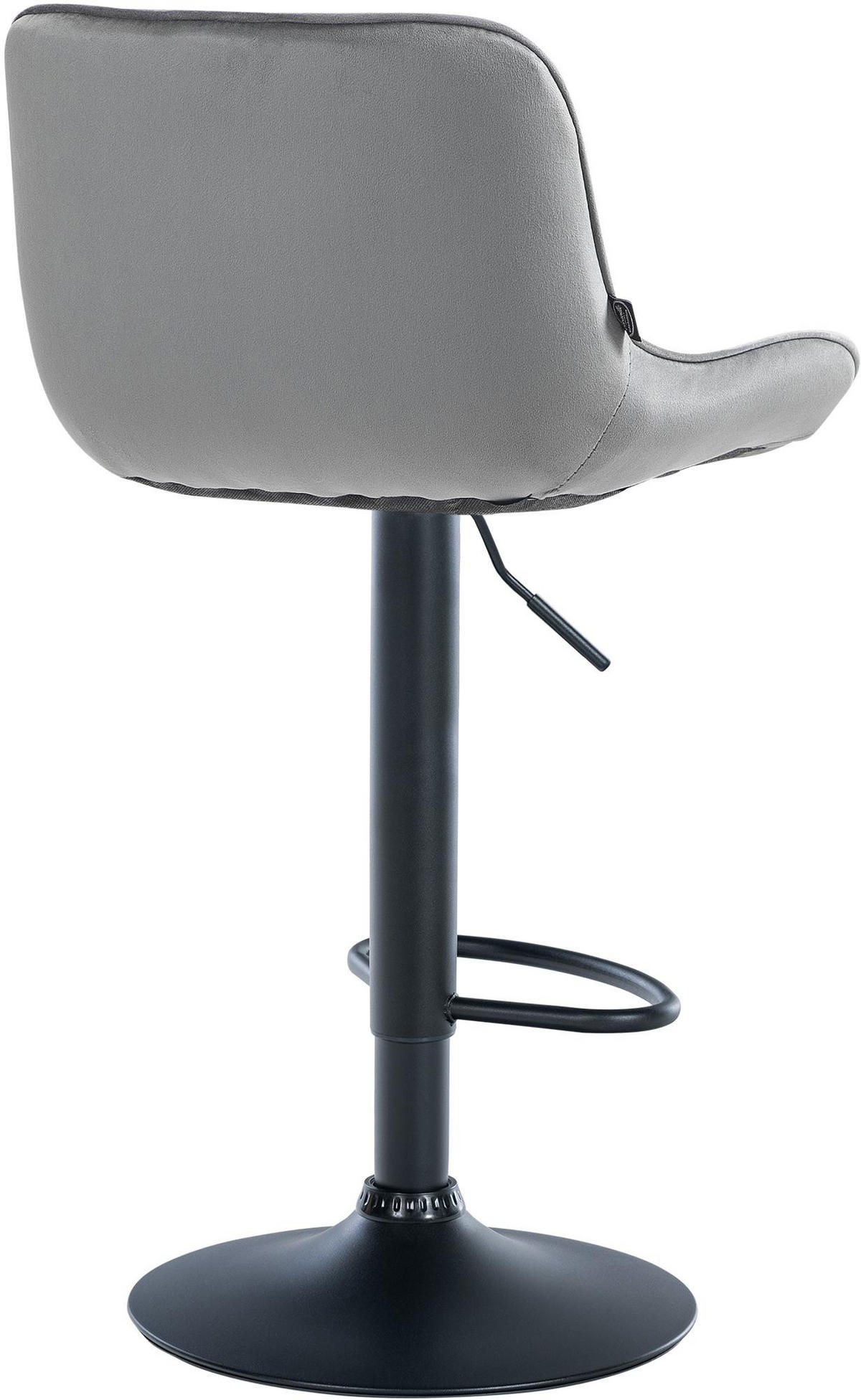 BARHOCKER Samt grau - Schwarz/Grau, Textil/Metall (49/85/51cm) - CLP