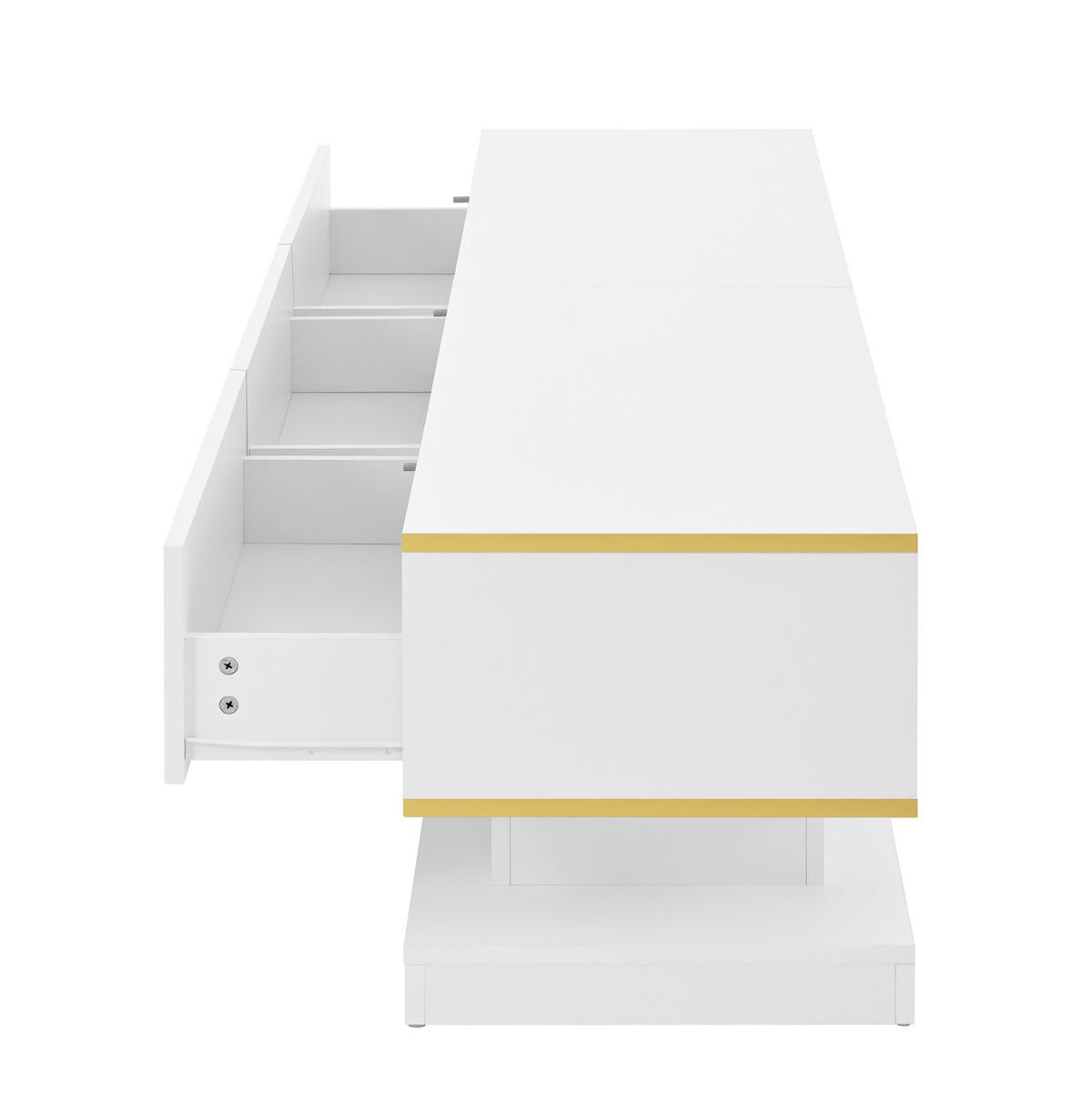 TV-LOWBOARD 200/40/40 cm mit 3 Schubladen & Push-to-Open - Weiß, Holzwerkstoff (200/40/40cm) - BEAOK