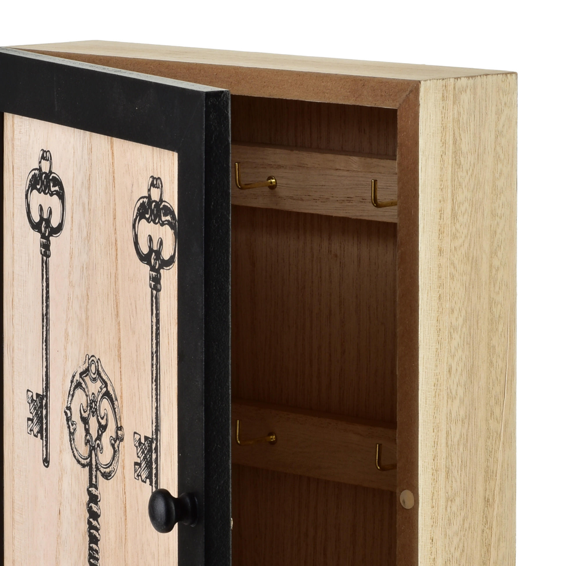 SCHLÜSSELKASTEN Stacy Schwarz 26x20x5,5 cm Holz - Schwarz, Holz (5.5/20/26cm) - Mondex