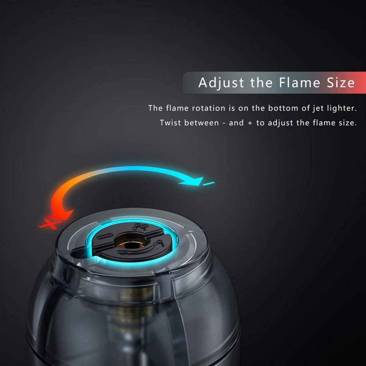 STURMFEUERZEUG 2er Set Jetflamme nachfüllbar abwinkelbar blau - Transparent, Kunststoff (4.9/2.2/8.5cm)