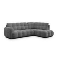 ECKSOFA MELLOW 5-Sitzer, grau - Schwarz/Grau, Holz/Textil (283/191cm) - Courtois Laville
