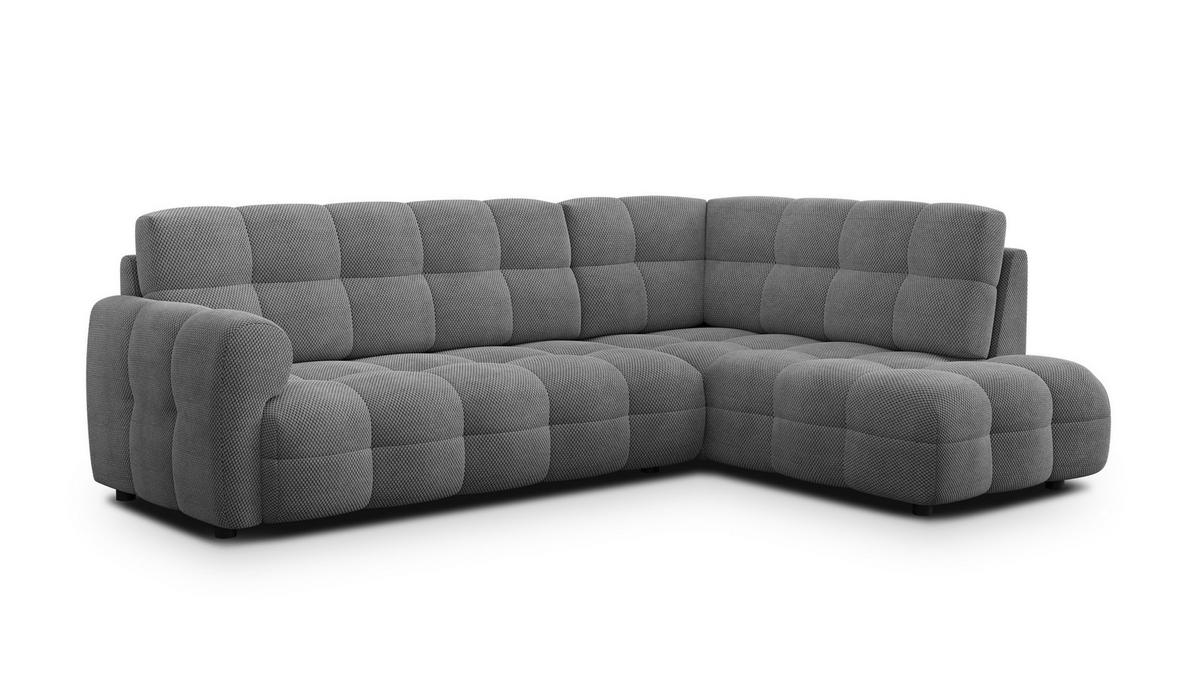 ECKSOFA MELLOW 5-Sitzer, grau - Schwarz/Grau, Holz/Textil (283/191cm) - Courtois Laville