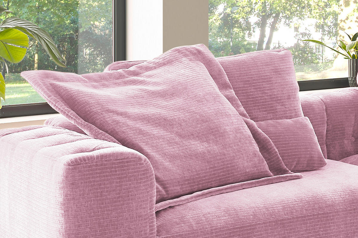 FLATTERKISSEN GROSS SEPHI Cord - Pink, Textil (95/95cm) - KAWOLA
