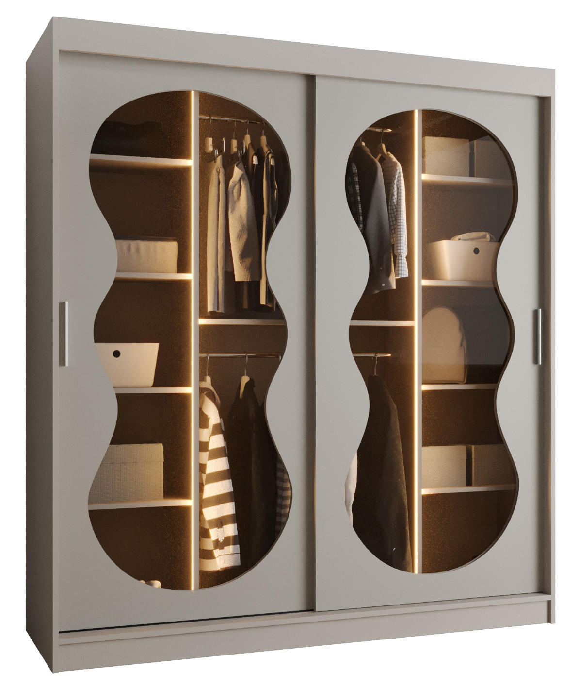 SCHWEBETÜRENSCHRANK 200/180/62 2-türig - Kaschmir, Holz (180/200/62cm) - Abiks Möbel