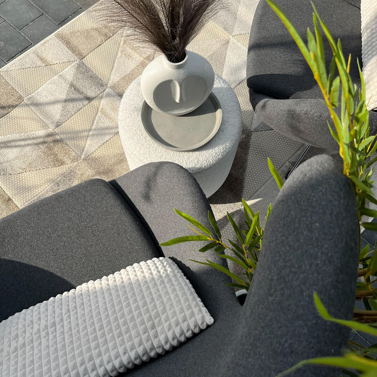 TEPPICH Outdoor Beige Bunte Geometrisch Kurzflor Rechteckige - 160x230 cm - Ecru, Textil (160/230cm) - Mazovia