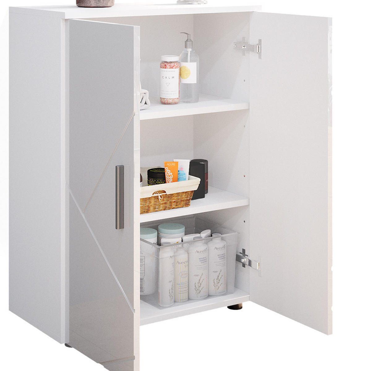 MIDISCHRANK Irma Weiß Hochglanz 60 x 81 cm - Weiß Hochglanz, Holzwerkstoff (60/81/30cm) - Vicco