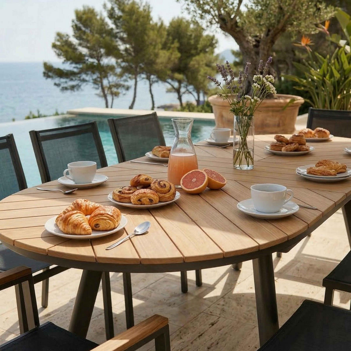 GARTENSET 9-tlg., Braun - Braun, Holz - Oviala