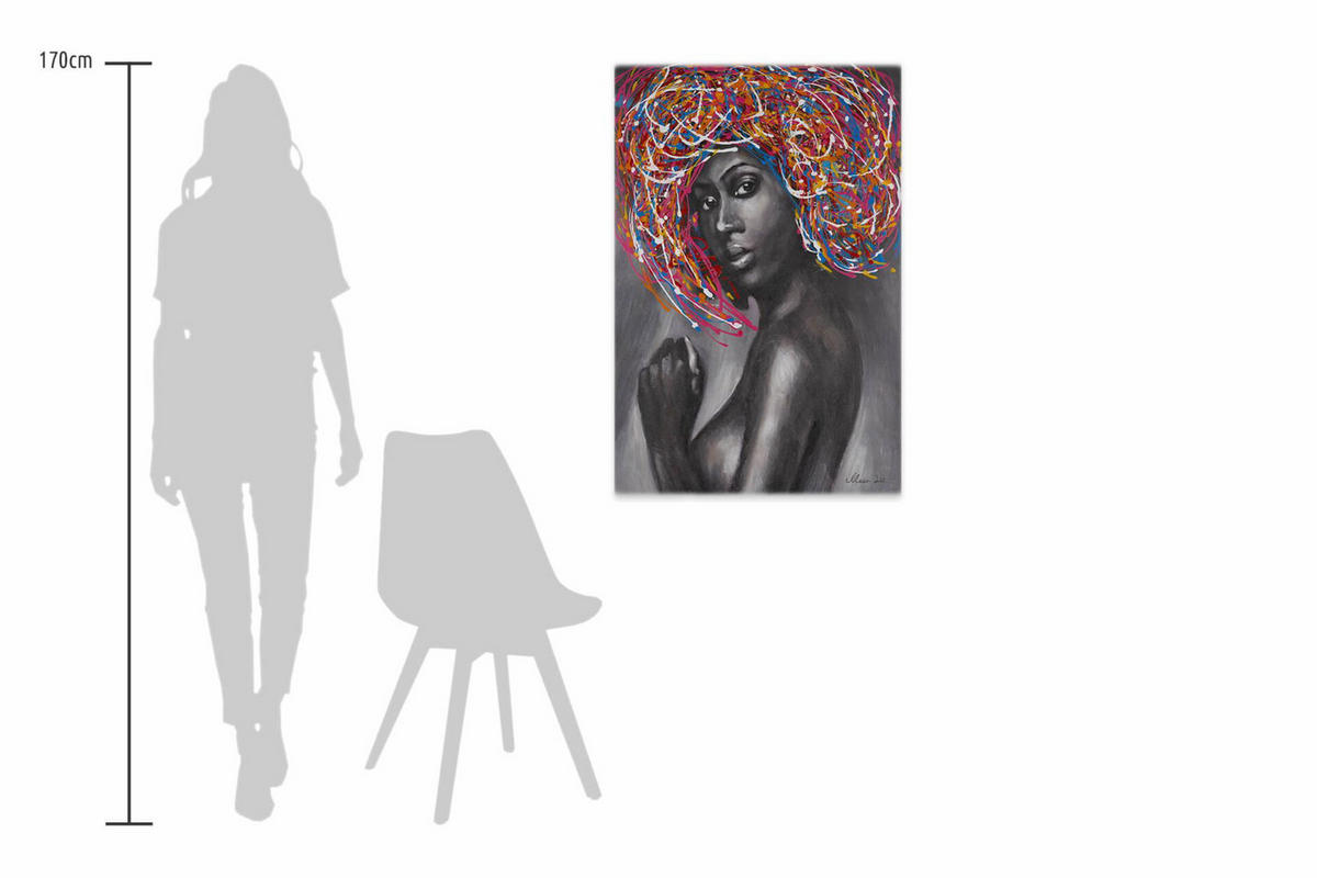 ACRYLBILD HANDGEMALT 60/90 cm - Multicolor/Braun, Holz/Textil (1.4/90cm) - KUNSTLOFT