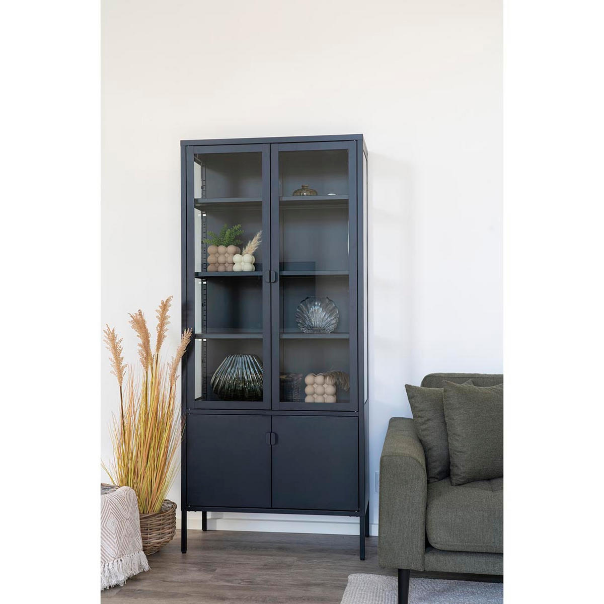 VITRINE Schwarz - Schwarz, Holzwerkstoff (80/180/35cm) - ebuy24