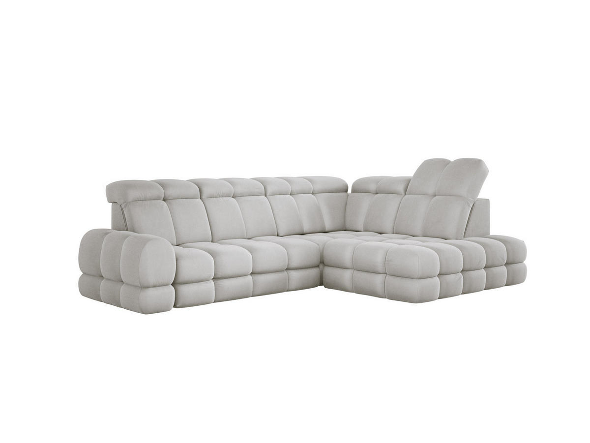 ECKSOFA TOLLO Solar-stoff L-form 302x217x105 cm esche - Silberfarben, Holz/Textil (217/302cm) - DomoHome