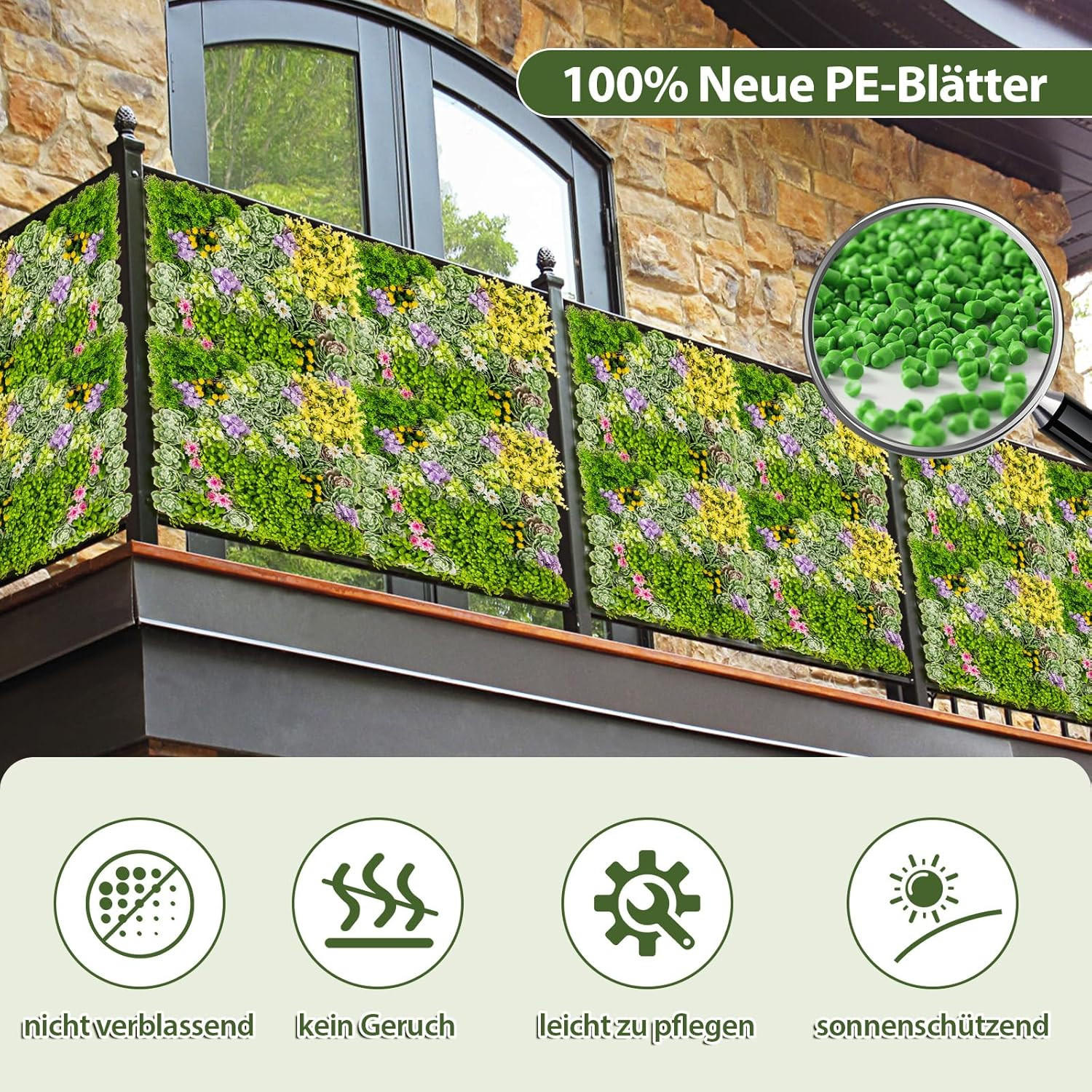 KUNSTPFLANZE Grün(2er-Set) - Grün, Kunststoff (10cm) - COSTWAY