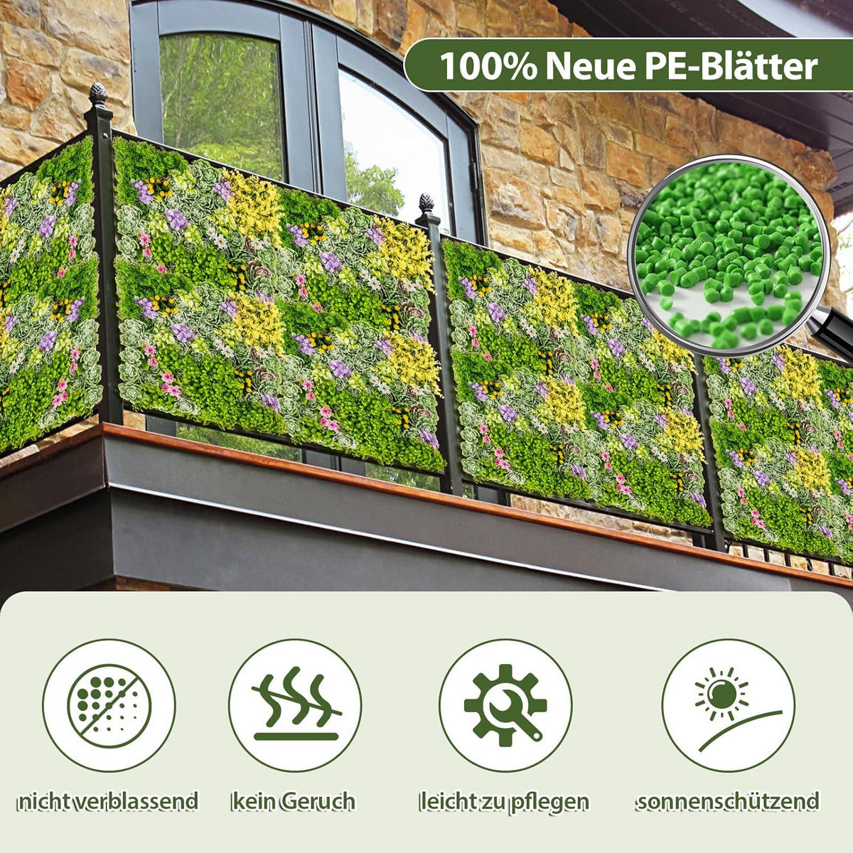 KUNSTPFLANZE Grün(2er-Set) - Grün, Kunststoff (10cm) - COSTWAY
