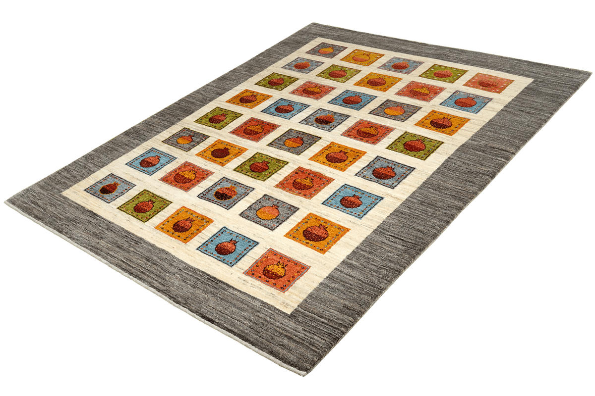 GABBEH-TEPPICH handgeknüpft Rizbaf Beige 239/170 cm Schurwolle - Beige, Textil (170/239cm) - Looma