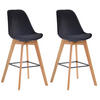 BARHOCKER Medoc, 2er Set, Gestell Natura, Samt Schwarz - Schwarz/Naturfarben, Holz/Textil (48/100/56cm) - TPFLiving