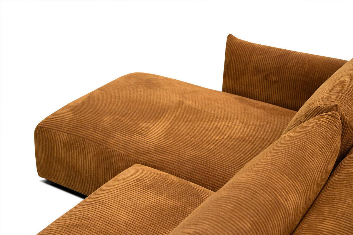 ECKSOFA TAUER 5-Sitzer, honig - Schwarz/Honig, Holzwerkstoff/Kunststoff (173/294cm) - Courtois Laville