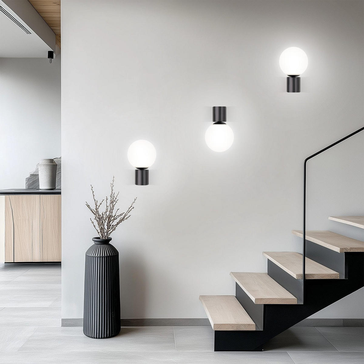 WANDLEUCHTE Resistor 11.5/10.5/16 cm - Schwarz, Metall (10.5/16/11.5cm) - ZMH