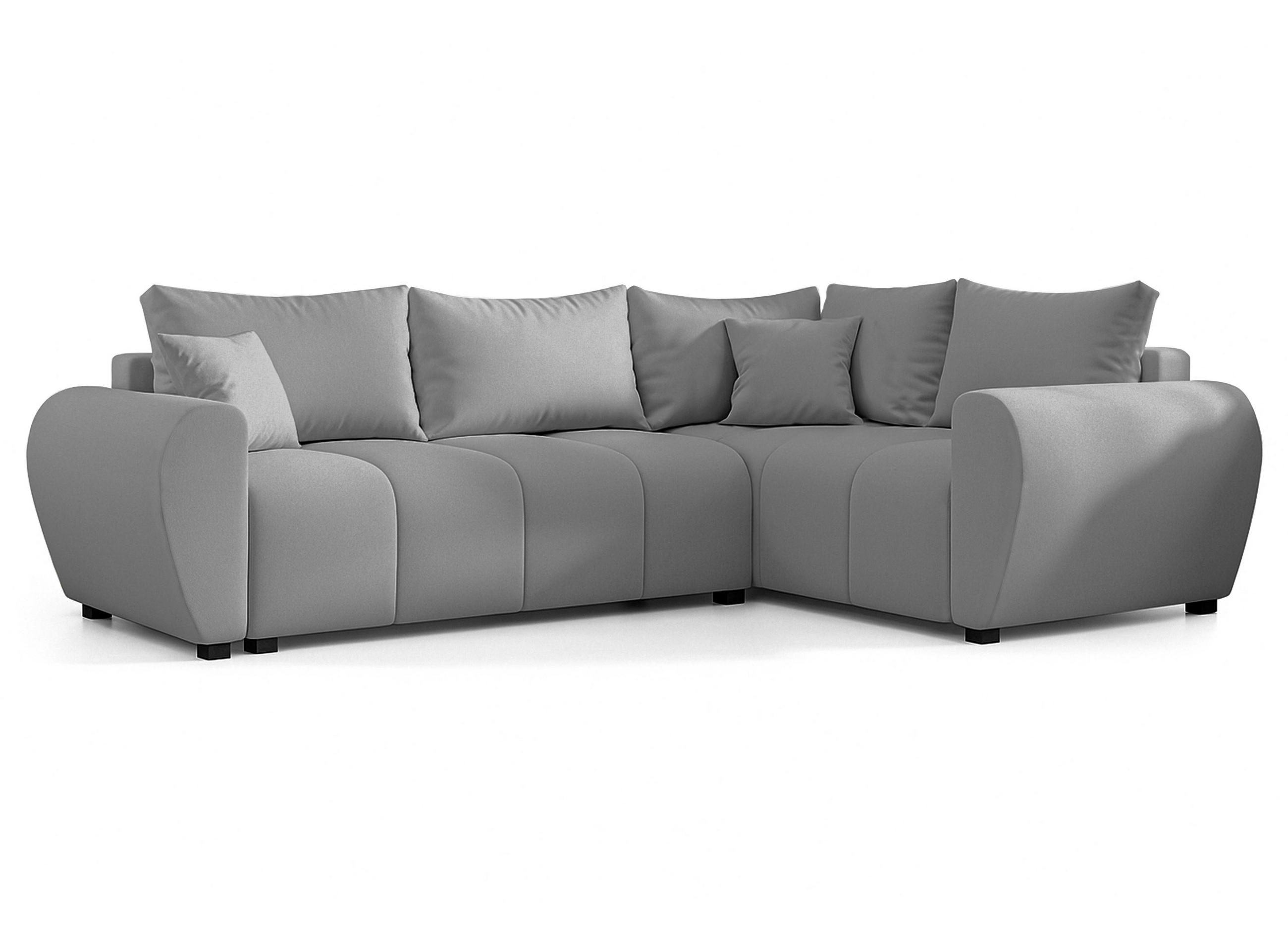 ECKSOFA L Form Malatya MAX Hellgrau 246/145/82 cm stilvolle mit Schlaffunktion R - Hellgrau/Schwarz, Kunststoff/Textil (235/175cm) - AX Living