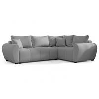 ECKSOFA L Form Malatya MAX Hellgrau 246/145/82 cm stilvolle mit Schlaffunktion R - Hellgrau/Schwarz, Kunststoff/Textil (235/175cm) - AX Living