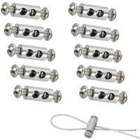 KABELKLEMMEN – mit Schraubklemmen, geeignet für Kabel und Drähte mit einem Durchmesser von 1,5 bis 2,5 mm, 10er-Packung - Silberfarben, Metall (1/0.6/1cm) - DCA